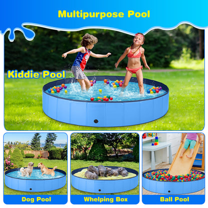 Jecoo Dog Pool for Large Dogs Foldable Kiddie Pool Hard Plastic