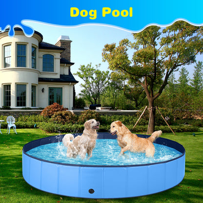 Jecoo Dog Pool for Large Dogs Foldable Kiddie Pool Hard Plastic