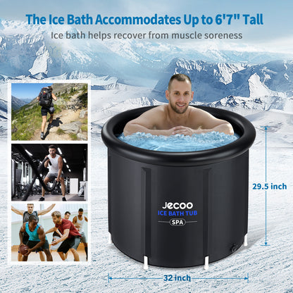Jecoo Ice Bath Tub for Athletes, Heavy Duty Cold Plunge Tub Portable Cold Plunge for Adults Ice Baths Cold Water Therapy for Recovery at Home, Gyms, Indoor Outdoor