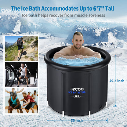 Jecoo Ice Bath Tub for Athletes, Heavy Duty Cold Plunge Tub Portable Cold Plunge for Adults Ice Baths Cold Water Therapy for Recovery at Home, Gyms, Indoor Outdoor