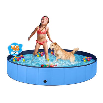 Jecoo Dog Pool for Large Dogs Foldable Kiddie Pool Hard Plastic