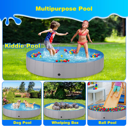 Jecoo Dog Pool for Large Dogs Foldable Kiddie Pool Hard Plastic