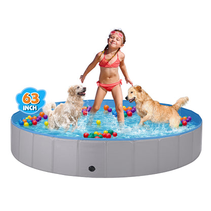 Jecoo Dog Pool for Large Dogs Foldable Kiddie Pool Hard Plastic