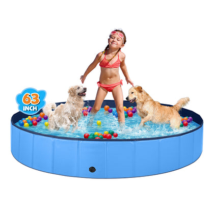 Jecoo Dog Pool for Large Dogs Foldable Kiddie Pool Hard Plastic