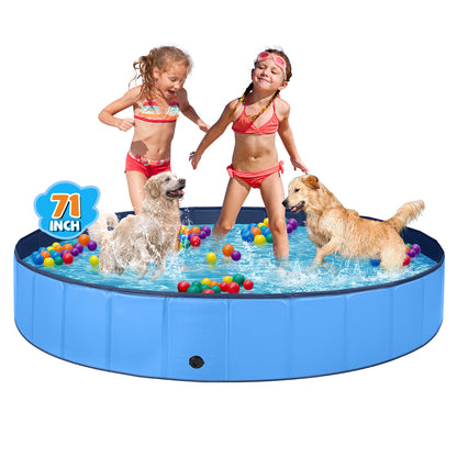 Jecoo Dog Pool for Large Dogs Foldable Kiddie Pool Hard Plastic