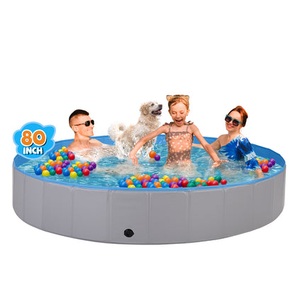 Jecoo Dog Pool for Large Dogs Foldable Kiddie Pool Hard Plastic