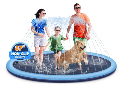 Jecoo Splash Pad for Kids and Dog, Non Slip Thicken Sprinkler Dog Pool Summer Outdoor Water Toys for Backyard